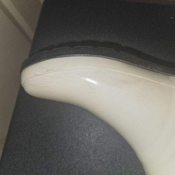 HUNTER Refined Gloss Quilted Rubber Rain Boots Mid Calf US 7 EU 36 Cream - Picture 7 of 15